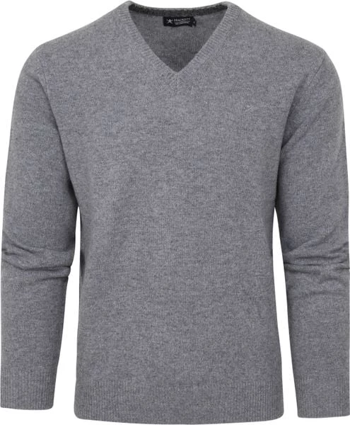 Lamswollen Truien Hackett Pullover Lamswol V-Hals Grijs 5 Lamswollen Truien Hackett Pullover Lamswol V-Hals Grijs - Afbeelding 5