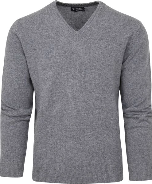 Lamswollen Truien Hackett Pullover Lamswol V-Hals Grijs 1 Lamswollen Truien Hackett Pullover Lamswol V-Hals Grijs
