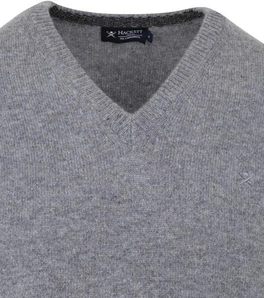 Lamswollen Truien Hackett Pullover Lamswol V-Hals Grijs 6 Lamswollen Truien Hackett Pullover Lamswol V-Hals Grijs - Afbeelding 6