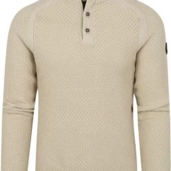 Schipperstruien & Truien Met Rits No-Excess Half Zip Trui Beige