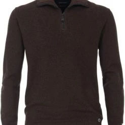 Schipperstruien & Truien Met Rits Casa Moda Halfzip Trui Bruin -Truien & Vesten Verkoop winkel 75094 1 1