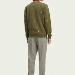 Sweaters Scotch And Soda Sweater Print Donkergroen -Truien & Vesten Verkoop winkel 75145 9