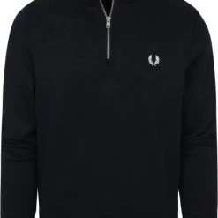 Schipperstruien & Truien Met Rits Fred Perry Half Zip Trui Navy Blauw -Truien & Vesten Verkoop winkel 75164 1 1