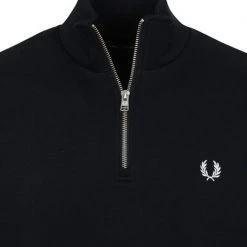 Schipperstruien & Truien Met Rits Fred Perry Half Zip Trui Navy Blauw -Truien & Vesten Verkoop winkel 75164 2 1