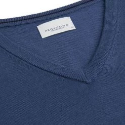 Truien Van Merino Wol Profuomo Pullover V-Hals Merinowol Blauw -Truien & Vesten Verkoop winkel 75189 2 1