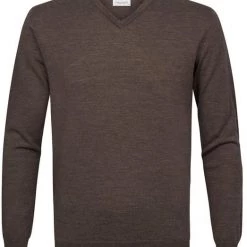 Truien Van Merino Wol Profuomo Pullover V-Hals Merinowol Taupe -Truien & Vesten Verkoop winkel 75193 1 1