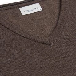 Truien Van Merino Wol Profuomo Pullover V-Hals Merinowol Taupe -Truien & Vesten Verkoop winkel 75193 2 1
