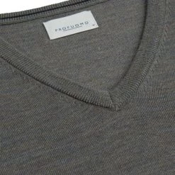 Truien Van Merino Wol Profuomo Pullover V-Hals Merinowol Donkergroen -Truien & Vesten Verkoop winkel 75195 2 1