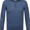 Truien Van Merino Wol Profuomo Half Zip Merinowol Blauw