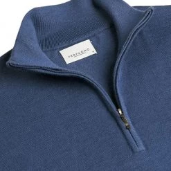 Truien Van Merino Wol Profuomo Half Zip Merinowol Blauw -Truien & Vesten Verkoop winkel 75219 2 1