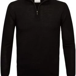 Truien Van Merino Wol Profuomo Half Zip Merinowol Zwart -Truien & Vesten Verkoop winkel 75221 1 1