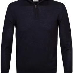 Truien Van Merino Wol Profuomo Half Zip Merinowol Donkerblauw -Truien & Vesten Verkoop winkel 75222 1 1