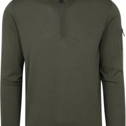 Schipperstruien & Truien Met Rits Suitable Half Zip Trui Donkergroen