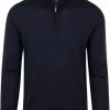 Truien Van Merino Wol Suitable Half Zip Trui Merino Navy