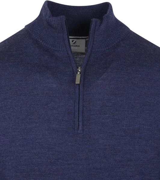 Truien Van Merino Wol Suitable Half Zip Trui Merino Kobalt Blauw 5 Truien Van Merino Wol Suitable Half Zip Trui Merino Kobalt Blauw - Afbeelding 5