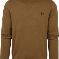 Wollen Truien Voor Heren Fred Perry Trui Wol Mix Logo Bruin -Truien & Vesten Verkoop winkel 75258 1 1