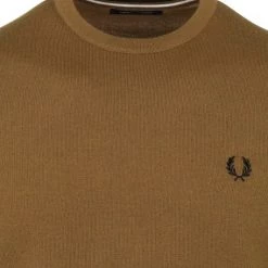 Wollen Truien Voor Heren Fred Perry Trui Wol Mix Logo Bruin -Truien & Vesten Verkoop winkel 75258 2 1