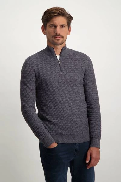 Schipperstruien & Truien Met Rits State Of Art Half Zip Structuur Donkerblauw 2 Schipperstruien & Truien Met Rits State Of Art Half Zip Structuur Donkerblauw - Afbeelding 2