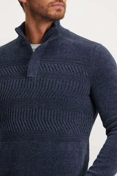 Schipperstruien & Truien Met Rits State Of Art Half Zip Chenille Marine 3 Schipperstruien & Truien Met Rits State Of Art Half Zip Chenille Marine - Afbeelding 3