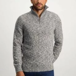 Schipperstruien & Truien Met Rits State Of Art Half Zip Melange Donkerblauw -Truien & Vesten Verkoop winkel 75271 2 1