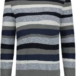 Pullover State Of Art Jacquard Trui Streep Grijs -Truien & Vesten Verkoop winkel 75274 1 1