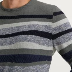 Pullover State Of Art Jacquard Trui Streep Grijs -Truien & Vesten Verkoop winkel 75274 3