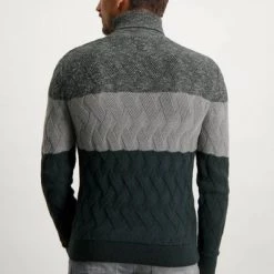 Coltruien Voor Heren State Of Art Coltrui Streep Donkergroen -Truien & Vesten Verkoop winkel 75275 4