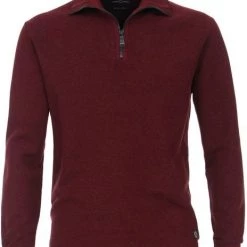 Schipperstruien & Truien Met Rits Casa Moda Halfzip Trui Bordeaux -Truien & Vesten Verkoop winkel 75300 1 1