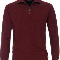 Schipperstruien & Truien Met Rits Casa Moda Halfzip Trui Bordeaux