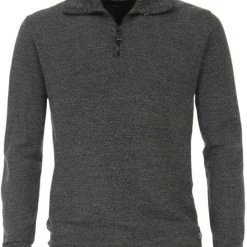 Schipperstruien & Truien Met Rits Casa Moda Halfzip Trui Donkergroen -Truien & Vesten Verkoop winkel 75301 4 1