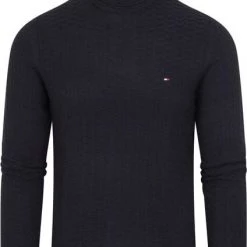 Coltruien Voor Heren Tommy Hilfiger Coltrui Structuur Donkerblauw -Truien & Vesten Verkoop winkel 75397 1 1