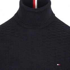 Coltruien Voor Heren Tommy Hilfiger Coltrui Structuur Donkerblauw -Truien & Vesten Verkoop winkel 75397 2 1