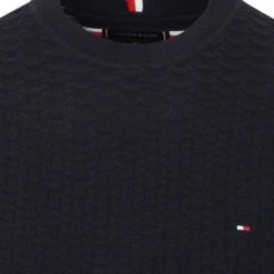 Pullover Tommy Hilfiger Trui Structuur Donkerblauw -Truien & Vesten Verkoop winkel 75398 2 1
