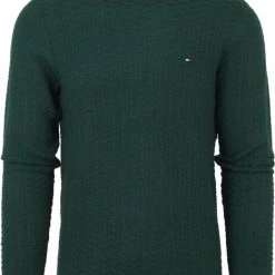 Pullover Tommy Hilfiger Trui Structuur Donkergroen