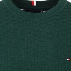 Pullover Tommy Hilfiger Trui Structuur Donkergroen -Truien & Vesten Verkoop winkel 75399 2 1
