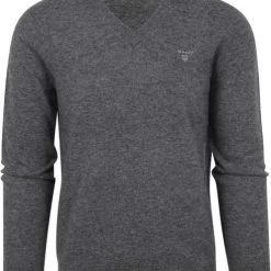 Lamswollen Truien Gant Trui Lamswol Antraciet -Truien & Vesten Verkoop winkel 75441 1 1