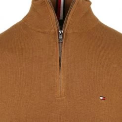 Schipperstruien & Truien Met Rits Tommy Hilfiger Half Zip Trui Camel -Truien & Vesten Verkoop winkel 75447 2 1
