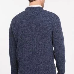 Lamswollen Truien Barbour Trui Lamswol Knitted Navy -Truien & Vesten Verkoop winkel 75482 3
