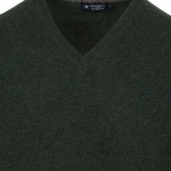 Lamswollen Truien Hackett Pullover Lamswol V-Hals Donkergroen 11 Lamswollen Truien Hackett Pullover Lamswol V-Hals Donkergroen -Truien & Vesten Verkoop winkel 75487 2 1