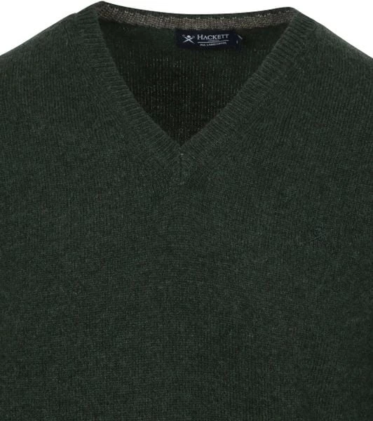 Lamswollen Truien Hackett Pullover Lamswol V-Hals Donkergroen 6 Lamswollen Truien Hackett Pullover Lamswol V-Hals Donkergroen - Afbeelding 6
