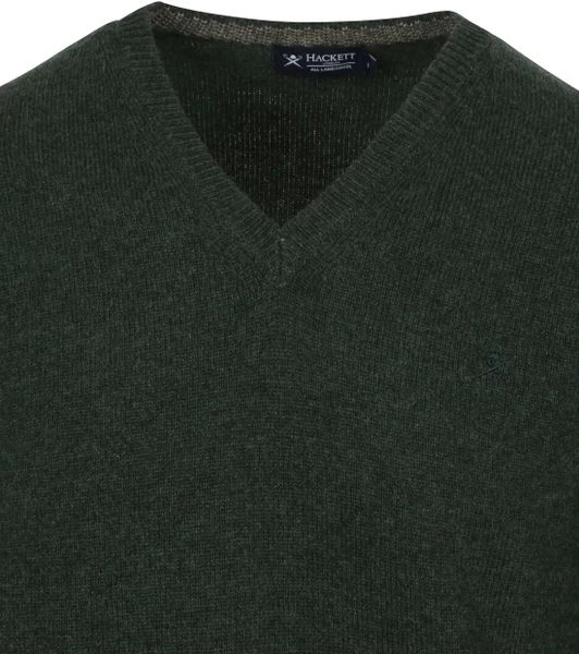 Lamswollen Truien Hackett Pullover Lamswol V-Hals Donkergroen 2 Lamswollen Truien Hackett Pullover Lamswol V-Hals Donkergroen - Afbeelding 2