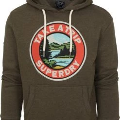 Hoodies Superdry Hoodie Logo Olijfgroen -Truien & Vesten Verkoop winkel 75510 1 1