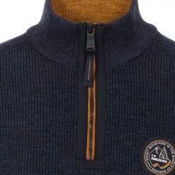 Schipperstruien & Truien Met Rits Casa Moda Halfzip Trui Navy -Truien & Vesten Verkoop winkel 75535 2 1