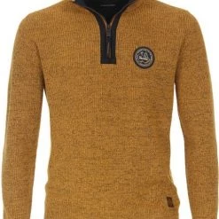 Schipperstruien & Truien Met Rits Casa Moda Halfzip Trui Geel -Truien & Vesten Verkoop winkel 75536 1 1