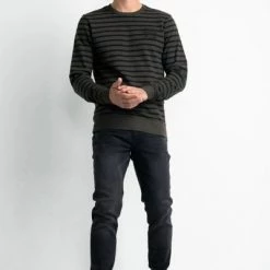 Sweaters Petrol Sweater Streep Donkergroen -Truien & Vesten Verkoop winkel 75551 10