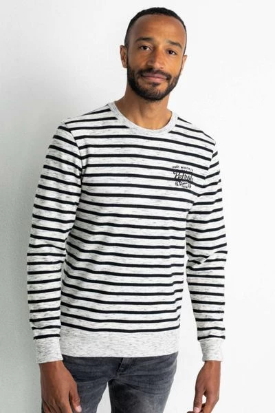 Sweaters Petrol Sweater Streep Off-White Melange 2 Sweaters Petrol Sweater Streep Off-White Melange - Afbeelding 2