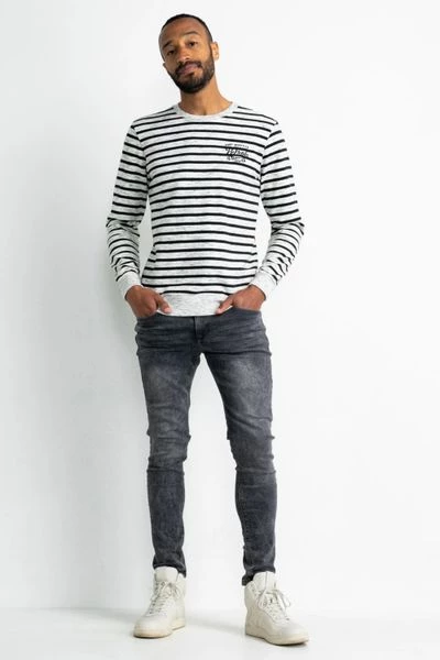 Sweaters Petrol Sweater Streep Off-White Melange 4 Sweaters Petrol Sweater Streep Off-White Melange - Afbeelding 4