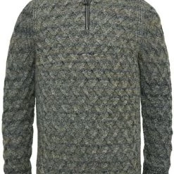 Schipperstruien & Truien Met Rits Vanguard Trui Knitted Half Zip Grijs Melange -Truien & Vesten Verkoop winkel 75582 1 1