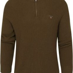 Wollen Truien Voor Heren Gant Halfzip Wol Donkergroen
