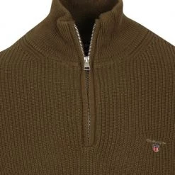 Wollen Truien Voor Heren Gant Halfzip Wol Donkergroen -Truien & Vesten Verkoop winkel 75604 2 1